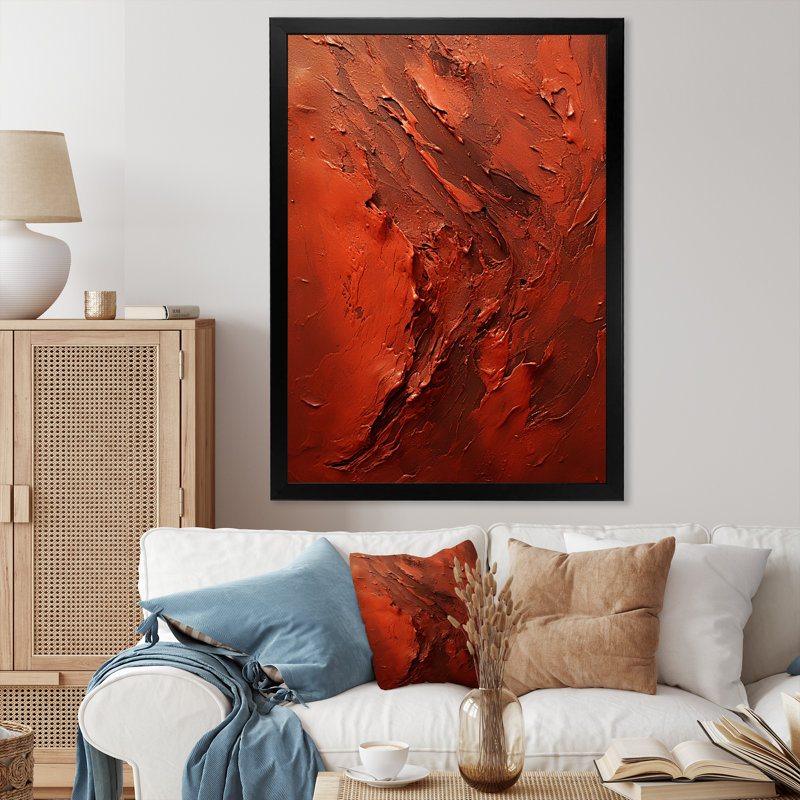 Bittersweet Brushwork I - Abstract Collages Wall Art Prints, H 40 po x l 30 po x P 1,5 po, Cadre simple noir