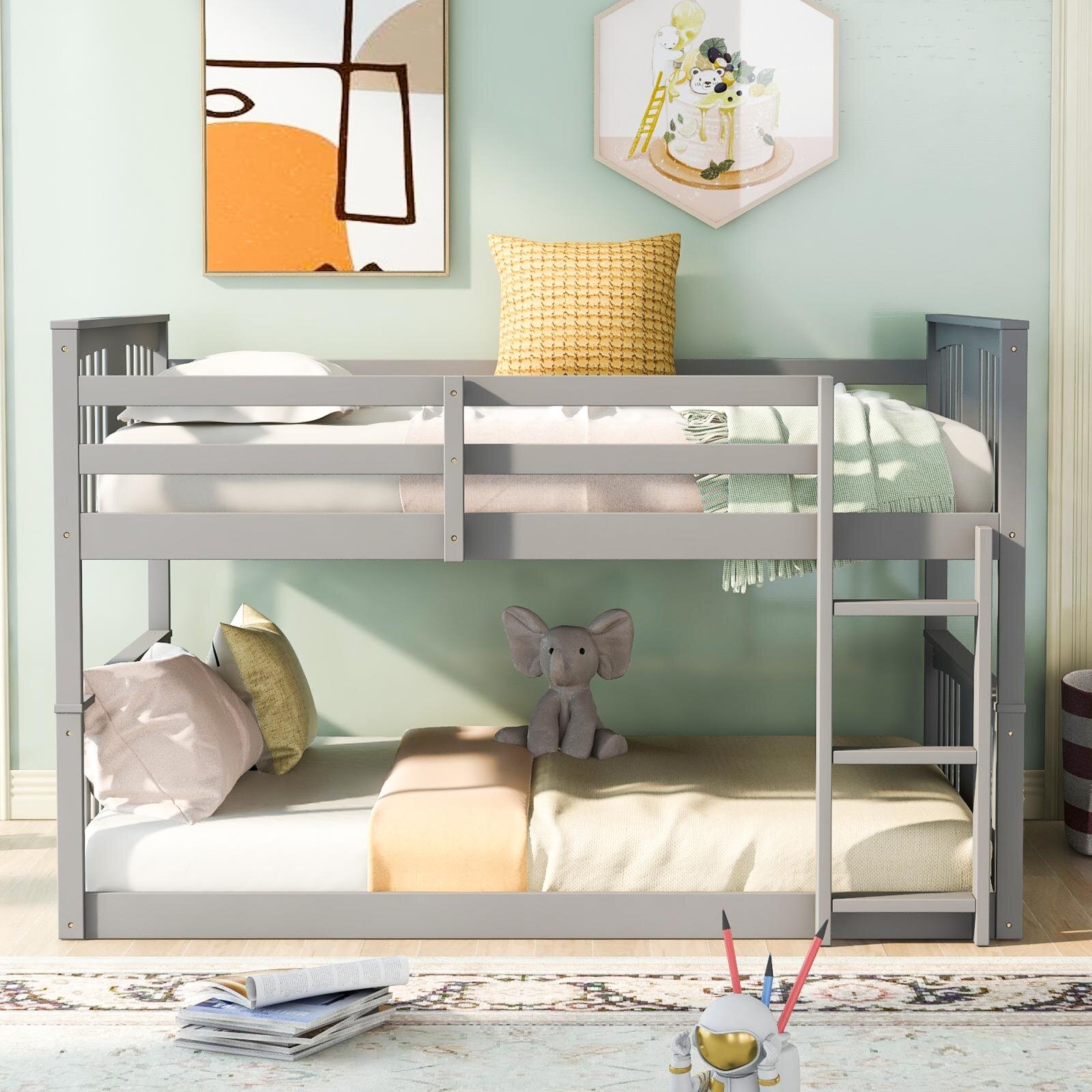 Harriet Bee Full Over Full Bunk Bed With Ladder | Wayfair