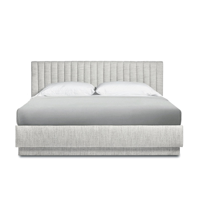 Skylar Upholstered Platform Bed, King, Gray