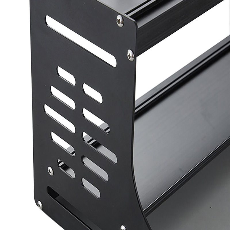 Metal Rectangle Wall Mounted Pot Rack, Black