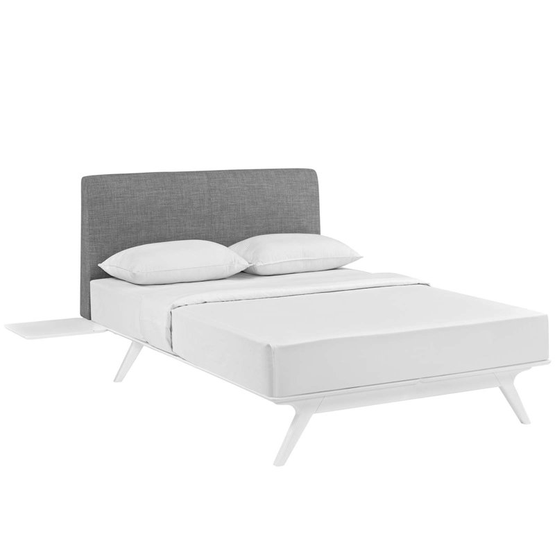 Modway Tracy Platform Bed Frame, Full, Gray, Manufactured Wood