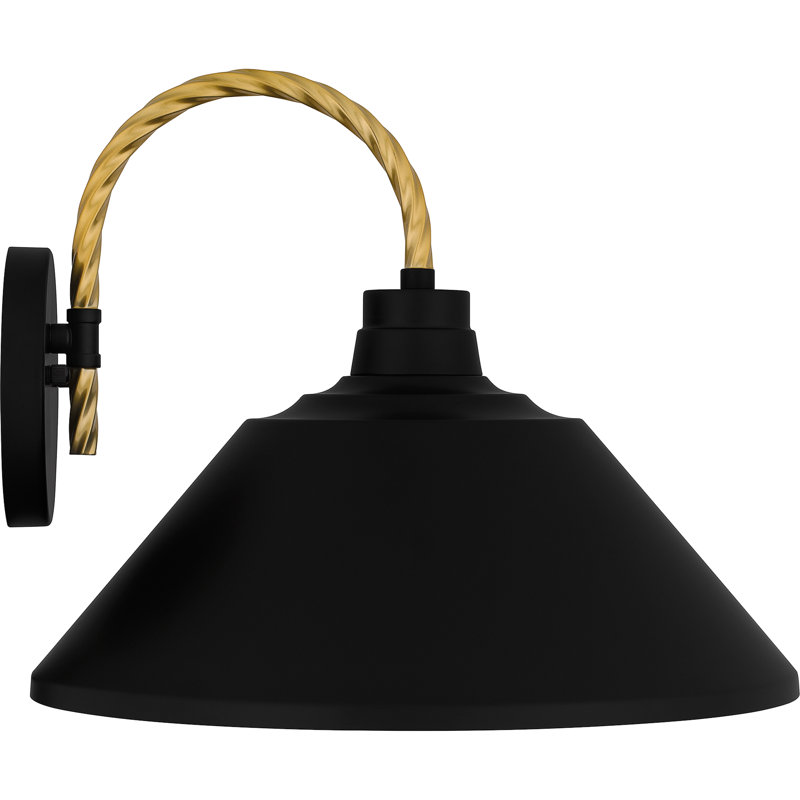 Lanterne murale d'extérieur noir mat 1 lumière Ageliki, H 12 po x l 14 po x P 14,5 po