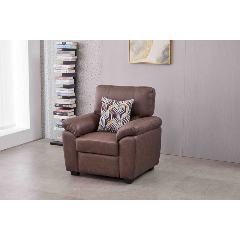 Fauteuil en similicuir de 36,8 po de largeur, Brun