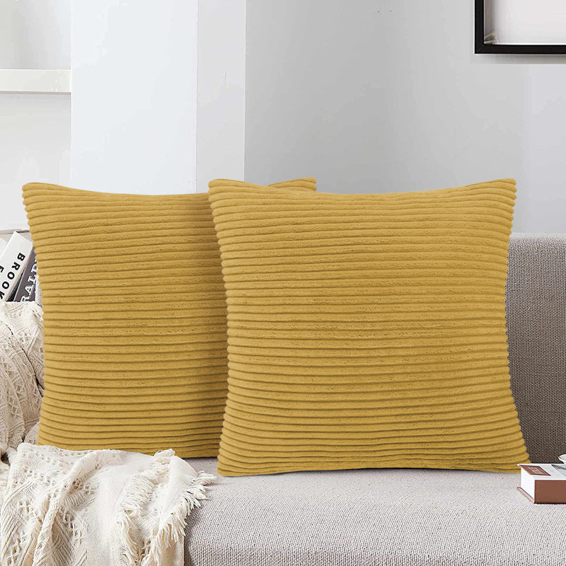 Square Cushion Pad, Cream Striped