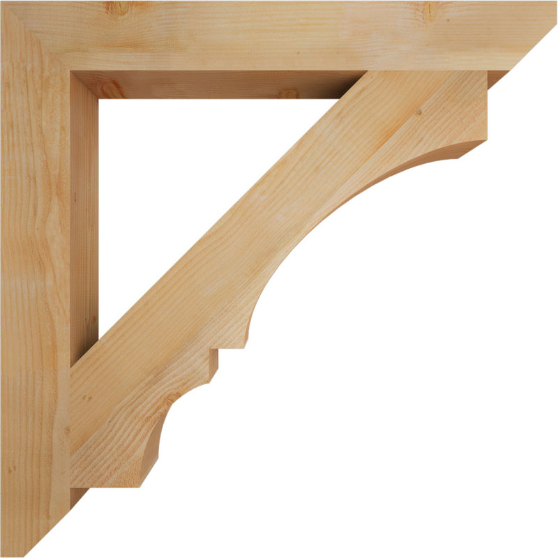 H 6 po x P 6 po Support en bois / corbeau, Sapin Douglas scié brut, L 6 po x P 48 po x H 48 po