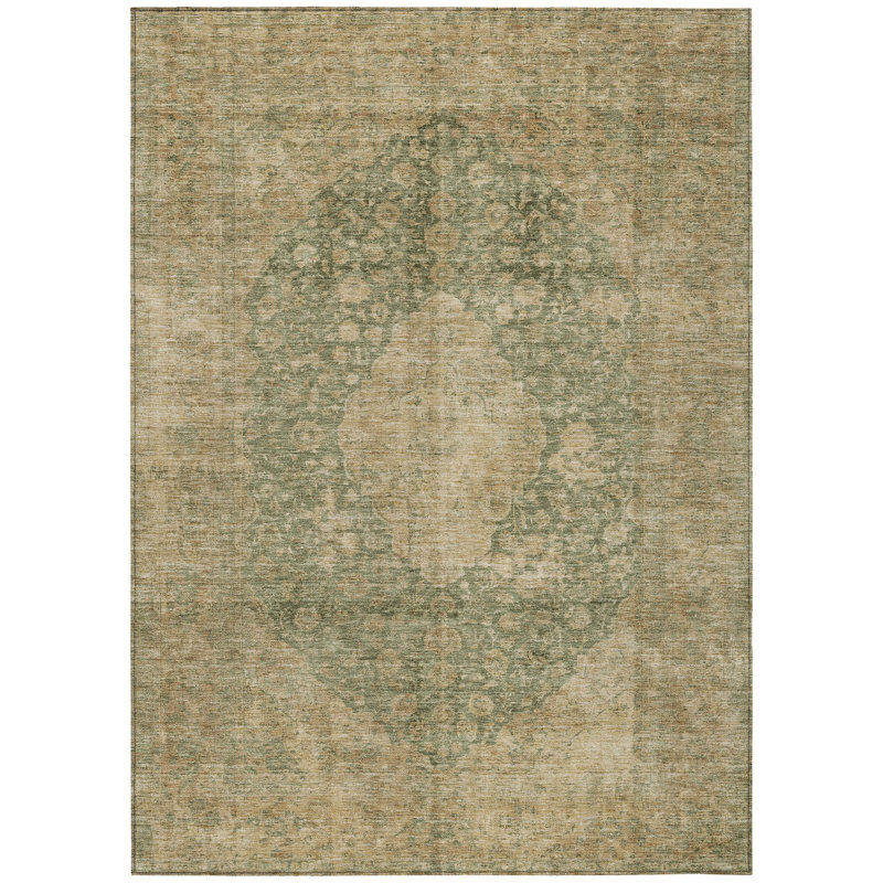 Tapis intérieur / extérieur 3 pi x 5 pi vert et beige