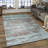 Captivating Silver Hand Knotted Wool Aqu Contemporary Abstract 8' x 10' Area Rug