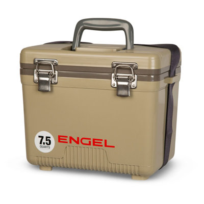 Engel 7.5-Quart EVA Gasket Seal Ice and DryBox Cooler with Carry Handles, Tan