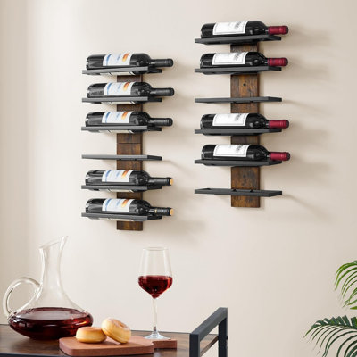 Wine Bottle & Glass Rack in Brown