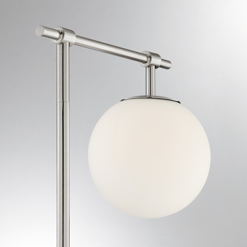 Anabella 58'' Swing Arm Floor Lamp, Frosted, Brushed Nickel