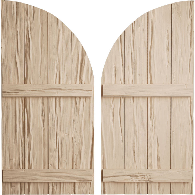 Timberthane à quatre planches jointes avec niches en bois, Texture taillée à la main / brun clair apprêté, 22"