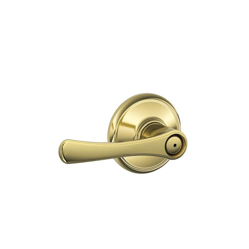 Avila Lever Bed and Bath Lock, Bright Brass