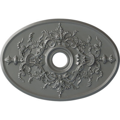 Médaillon de plafond Alexa Endurathane, l 30 3/4 po x H 21/14 po x P 3 7/8 po x P 1 5/8 po (convient aux auvents jusqu'à 5 5/8 po), fini argent peint à la main