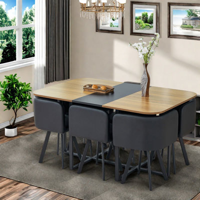 Space Saving Dining Table Sets(must Include Both Table And Chair), Mdf Wood Modern Kitchen
