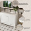 Ensemble de meuble-lavabo moderne 43 po avec ensemble de karalakin en marbre artificiel, armoire de salle de bain multifonctionnelle avec portes et tiroir, cadre solide et panneau de fibres à densité moyenne (trou de robinet simple)