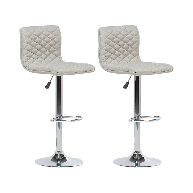 Laurel Swivel Upholstered Adjustable Height Counter Stool with Metal Frame, Beige