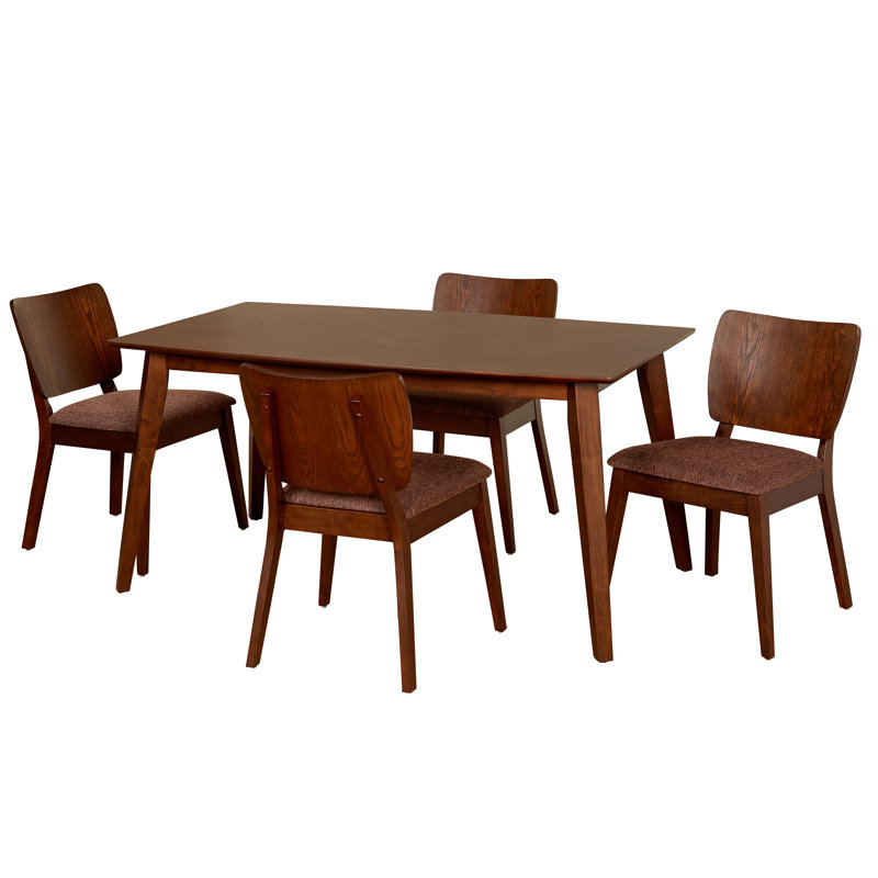 Avneet Four Leg Dining Set, 5 Pieces: 1 Table, 4 Chairs