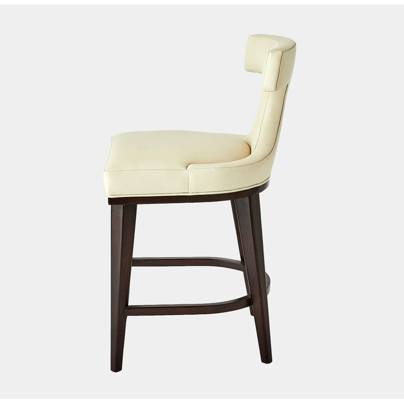 Anvil Back Counter Stool, Ivory Leather
