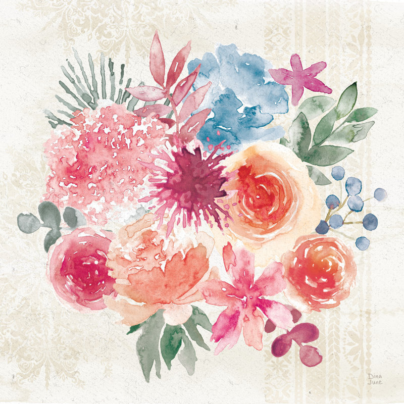 «Bohemian Vibes V» par Dina June - peinture sur toile, H 36 po x l 36 po