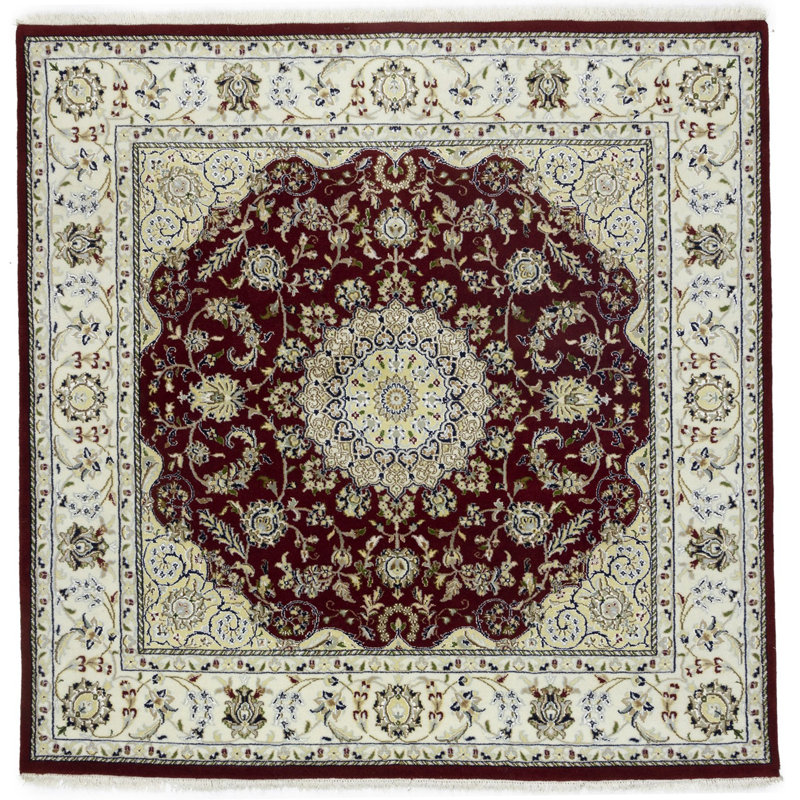 Tapis rouge Malphurs Indo Nain, Carré de 6 pi