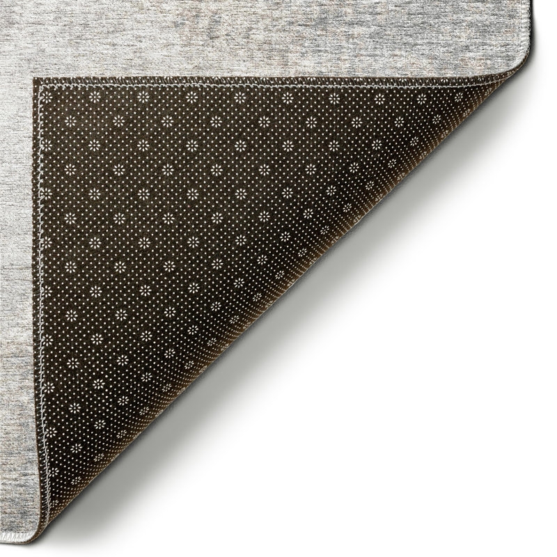 Tapis gris en chenille tissé à la machine à plat, Rectangle 9 pi x 12 pi