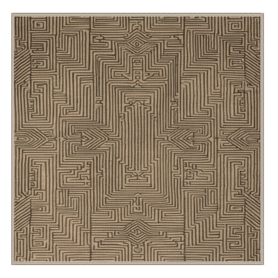 Tapis art déco brun lavable à la machine