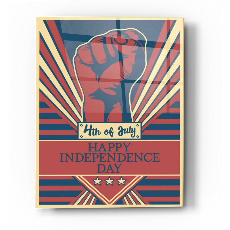 Art mural en verre acrylique «Independence Day Fist», H 36 po x l 24 po x P 0,2 po
