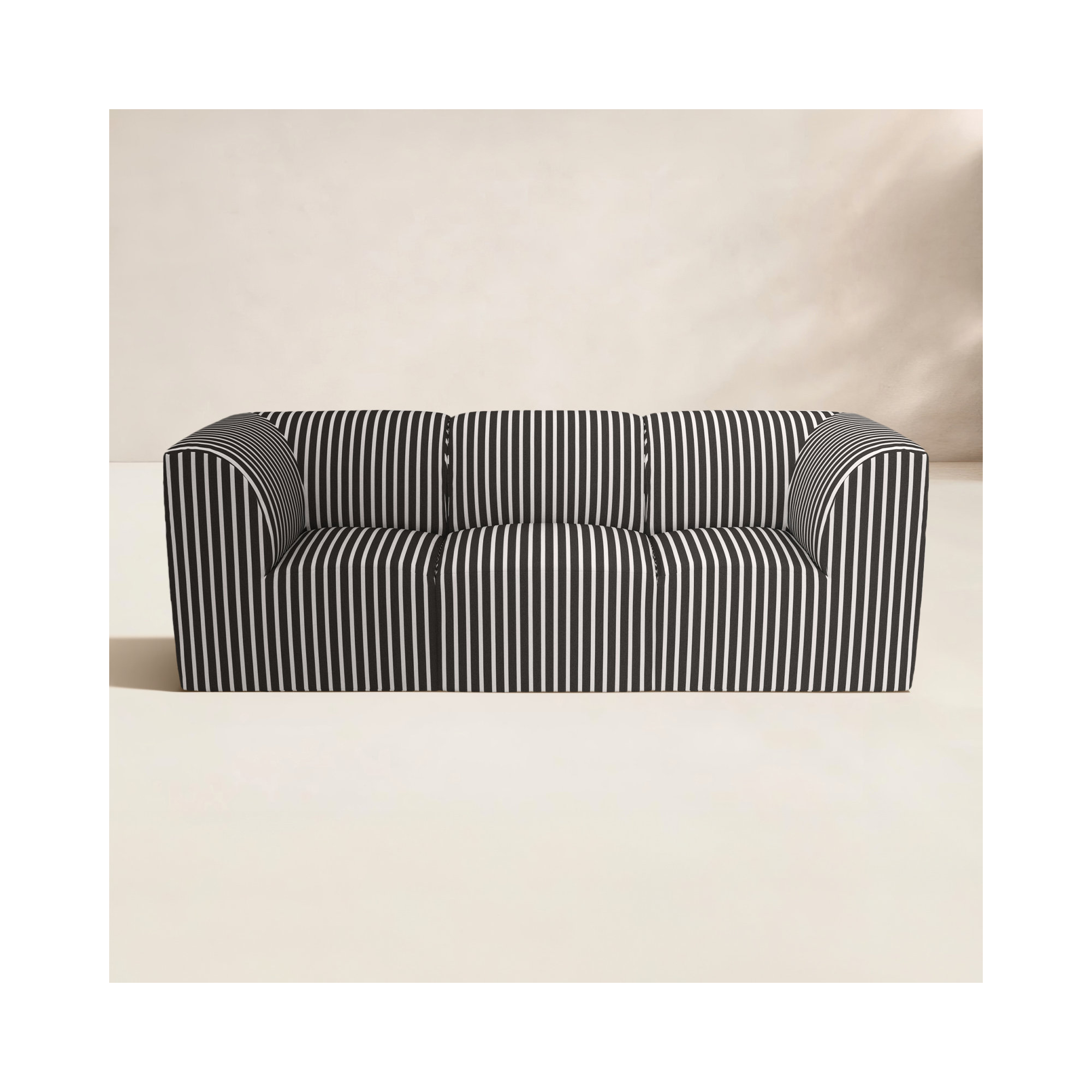 Eliana 96" Sunbrella Outdoor Sofa, Shore Classic Black Stripe Sunbrella®