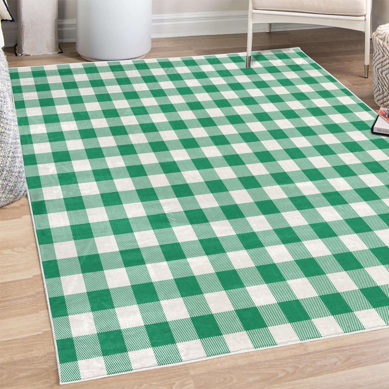 Tapis décoratif en fibres de polyester à haute densité Shealy, Rectangle 4 pi x 5 pi 5 po