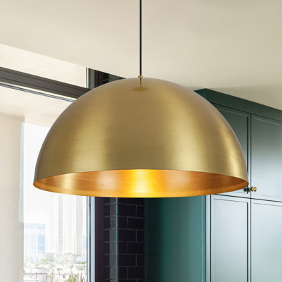 1-Light Metal Dome Pendant