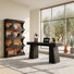 Ensemble de mobilier de bureau 3 pièces, bureau de direction moderne 55 po et bibliothèques ouvertes uniques 71 po