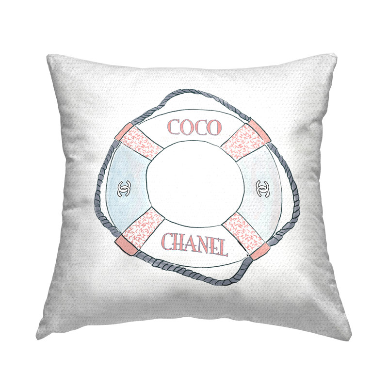 Coussin d'extérieur imprimé de marque Stupell Industries Buoy Nautical Glam par Amelia Noyes