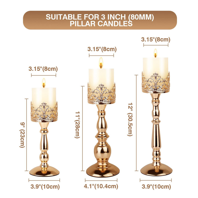 Gothic Candle Stand Set, Gold