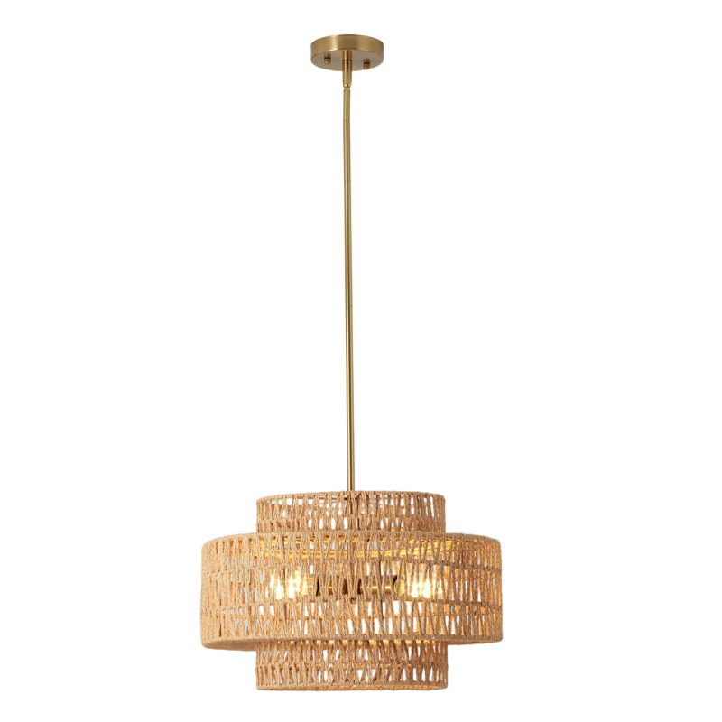 11.8" - Rattan - Brown - Chandelier