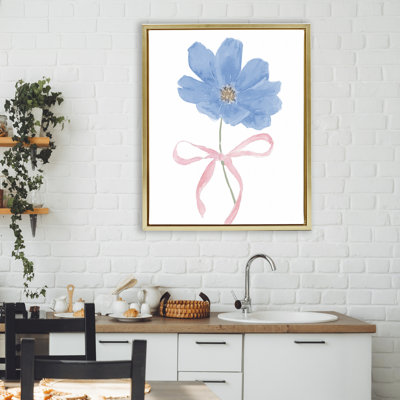 Cadre flottant Blue Bow Bloom, design par Lucille Price