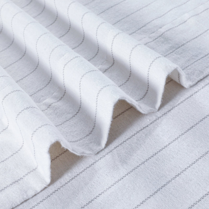 Ensemble de draps 100% flanelle de coton Reynir, Blanc, Simple TG