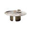 Table basse ronde en pierre blanche avec acier au carbone-128965260-128965259