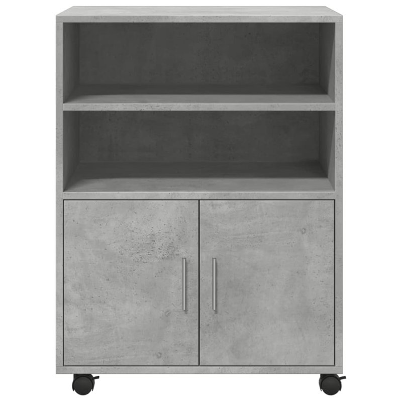 Rolling Cabinet Engineered Wood, Concrete Grey