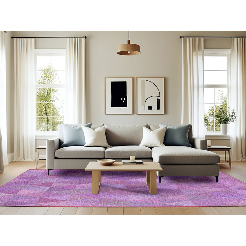 Tapis mauve/rose/mauve à motifs Millbury, Rectangle 6 pi x 9 pi