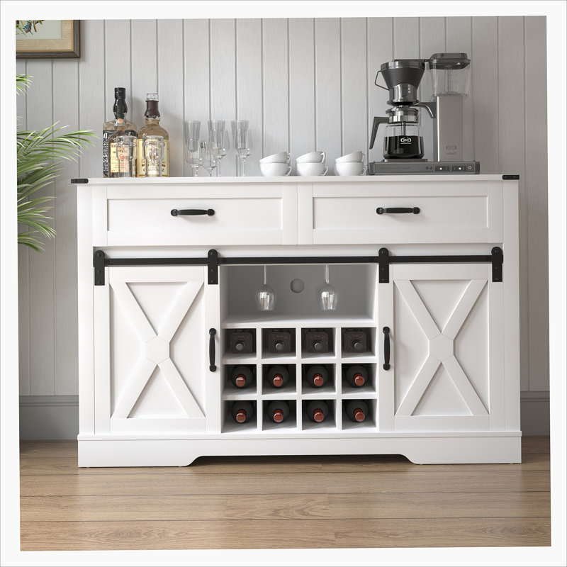 Grande armoire à vin moderne en bois avec garde-manger avec portes et tablettes, Blanc