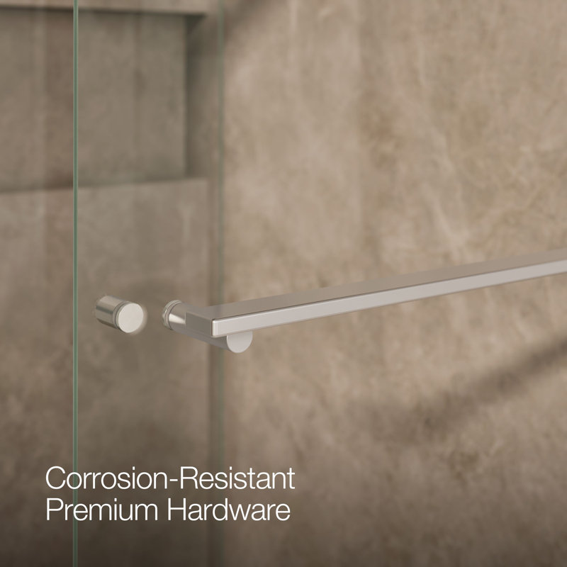 Revel 59.62'' x 70'' Double Sliding Shower Door with CleanCoat® Technology, Bright Polished Silver, Crystal Clear