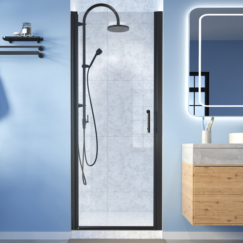 30" W x 72" H Pivot Frameless Shower Door, Clear