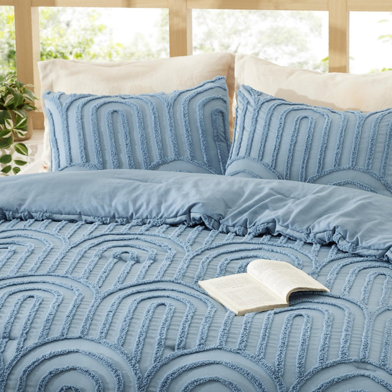 Ensemble d'édredon pour lit toutes saisons Boho, Bleu