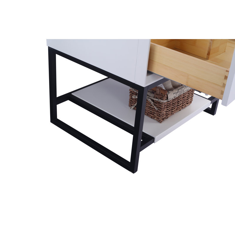 Ensemble de meuble-lavabo simple 30 po Riey, Quartz blanc, Blanc