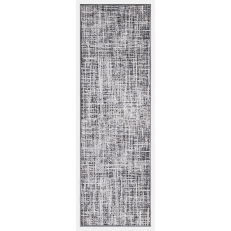 Tapis gris lavable et antidérapant Lyanne, Rectangle 2 pi 7 po x 9 pi