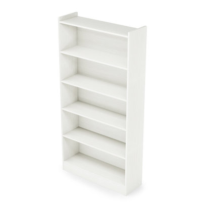 Bibliothèque blanche 70,87 "à 6 niveaux avec rangement pour le salon