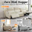 Canapé d'angle inclinable électrique en cuir véritable de 268 cm (105,51 po), position zéro gravité, ports de chargement USB et éclairage d'ambiance dans les accoudoirs, beige-363986672