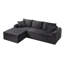 Ensemble de chaise longue à compression complète - Canapé modulaire en velours côtelé avec accoudoirs arqués, base antidérapante, comprend 3 coussins de dossier et 2 coussins décoratifs, canapé de chaise longue droite-1888337562