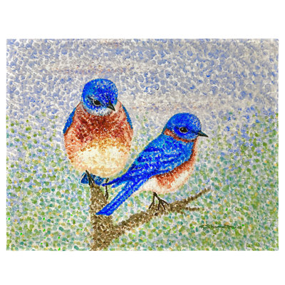 Ensemble de 4 napperons deux oiseaux bleus