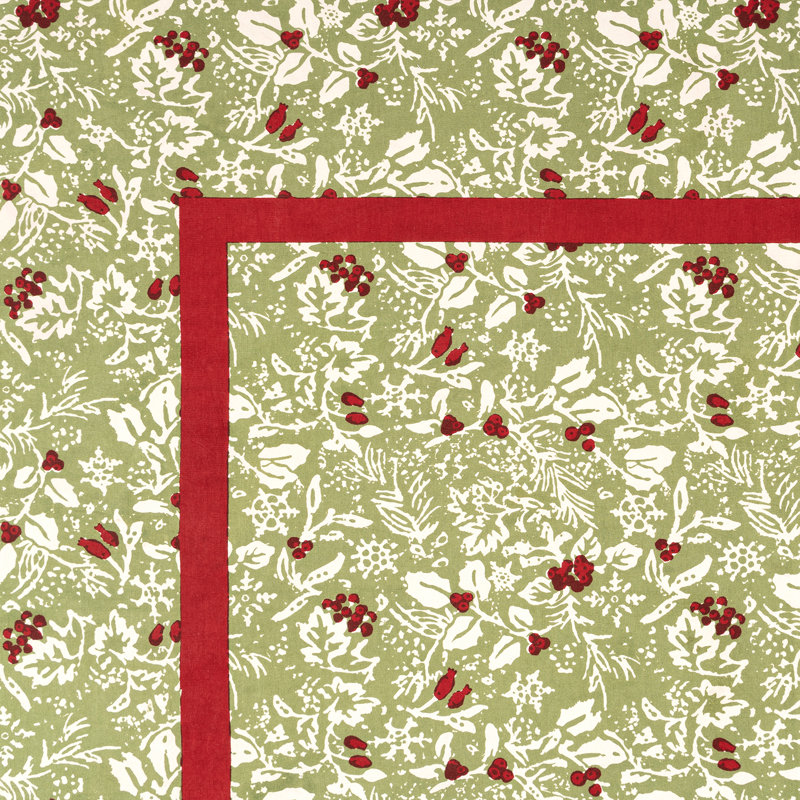 Baies De Houx Handmade Floral Tablecloth, 59" Square